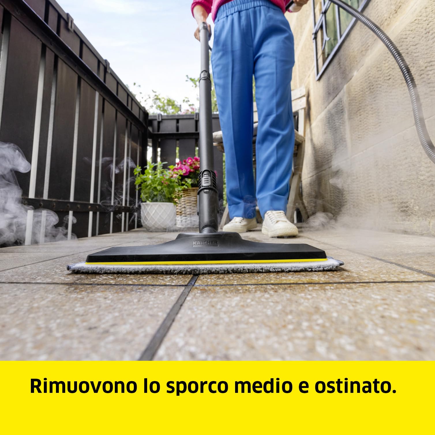 KÄRCHER Set panni pavimento EasyFix, 2 panni abrasivi di alta qualità per una pulizia accurata e igienica dei pavimenti duri, accessori originali per i pulitori a vapore KÄRCHER