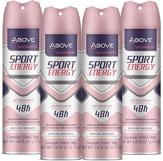 Sport Energy 48H Antiperspirant Deodorant Dry Spray for Womens- Blocks Sweat,Odor Protection,No Stain & Quick-Drying- Instant Freshness- Floral Deodorant Spray For Women-5.07 fl oz Each (4 Pack)