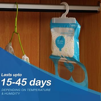 Homesmart Pack of 3 Wardrobe Dehumidifier Hanging Bags Moisture Absorber