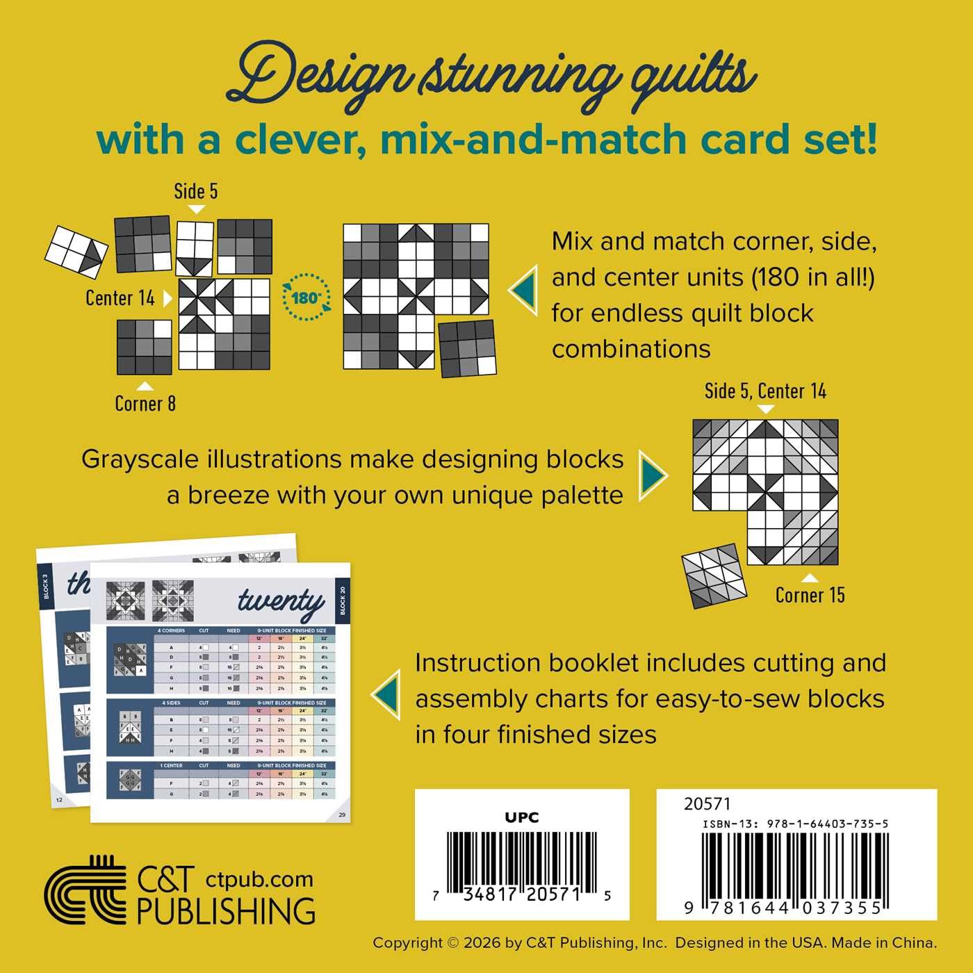 Ultimate Quilt Block Design Set: Mix & Match 180 Corner, Side & Center Units for Dynamic Designs
