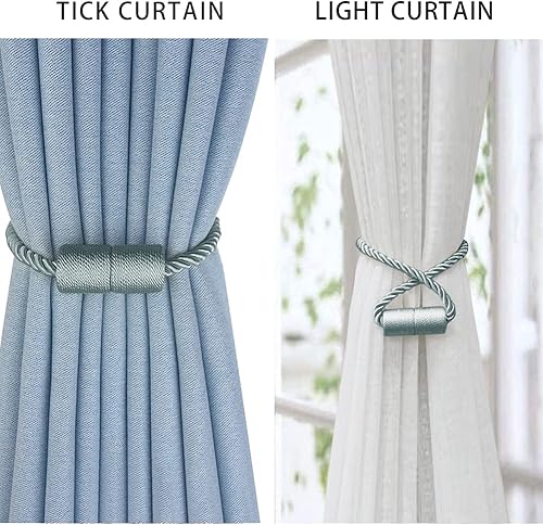 Miniatura 2 de Paquete de 2 alzapaños magnéticos fuertes para cortinas para exteriores, alzapaños decorativos modernos, hechos a mano, sujetadores decorativos para