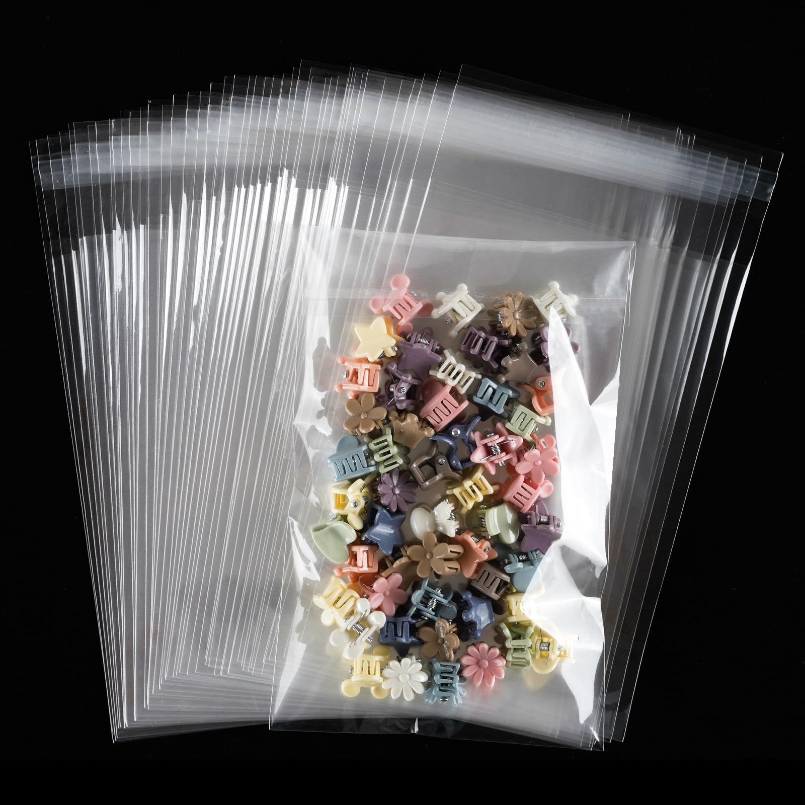 Cellophane Bags, Cydaluya 4x6 inches Clear Cellophane Bags,3 Mils Thickness 100pcs Clear Self-adhesive Bag for Sweets,Fruit,Cookies.(10 * 15.5cm)