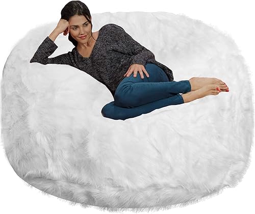 Miniatura 24 de Chill Sack - Puff Puff gigante de espuma viscoelástica de 6 pies. Sofá grande con funda de microfibra suave, color carbón. Microgamuza - Carbón