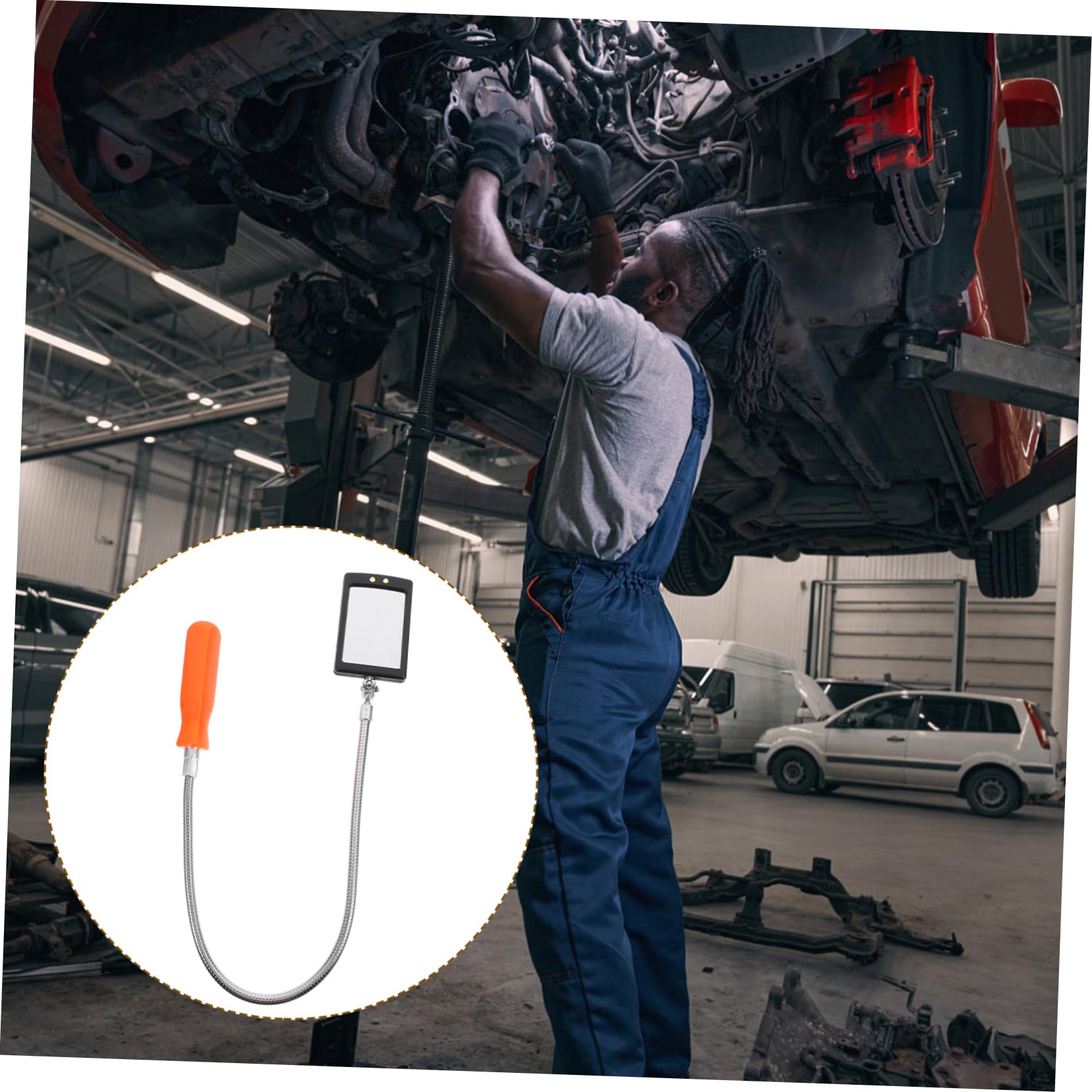 SOLUSTRE 5 Uds Espejo De Inspección LED Debajo Del Coche Espejo Flexible De Seguridad Espejos De Inspección Automotrices Espejo De Inspección Flexible Espejo De Inspección Herramienta De