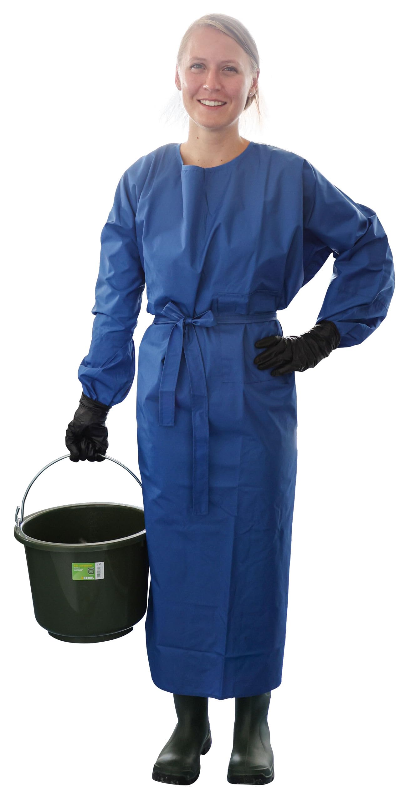 Kerbl Delantal de ordeño con manga, color azul marino, M L XL