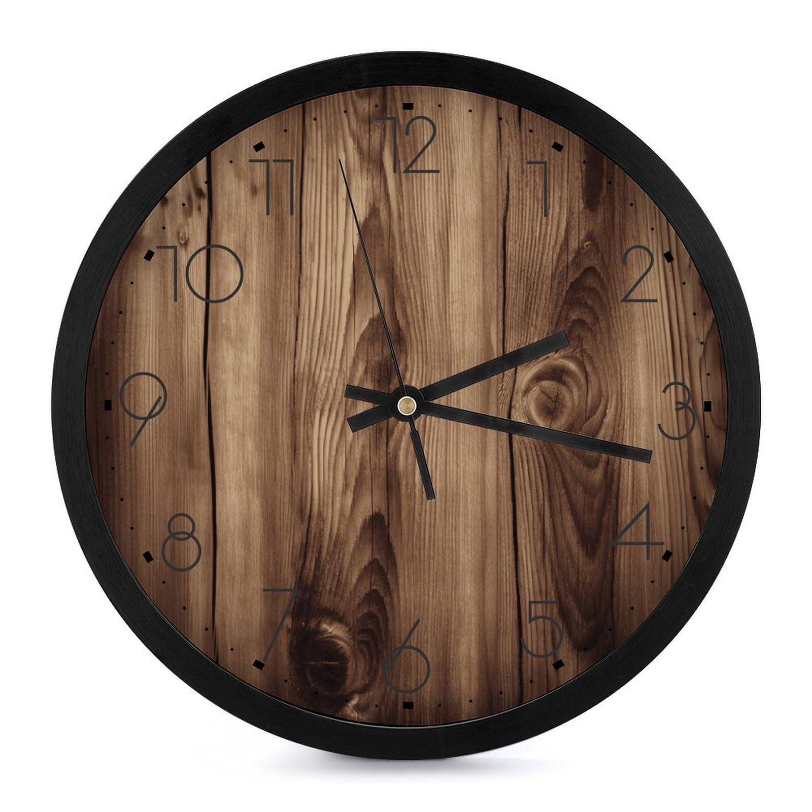 Horloge murale numérique effet bois de grande taille fonctionnant sur piles