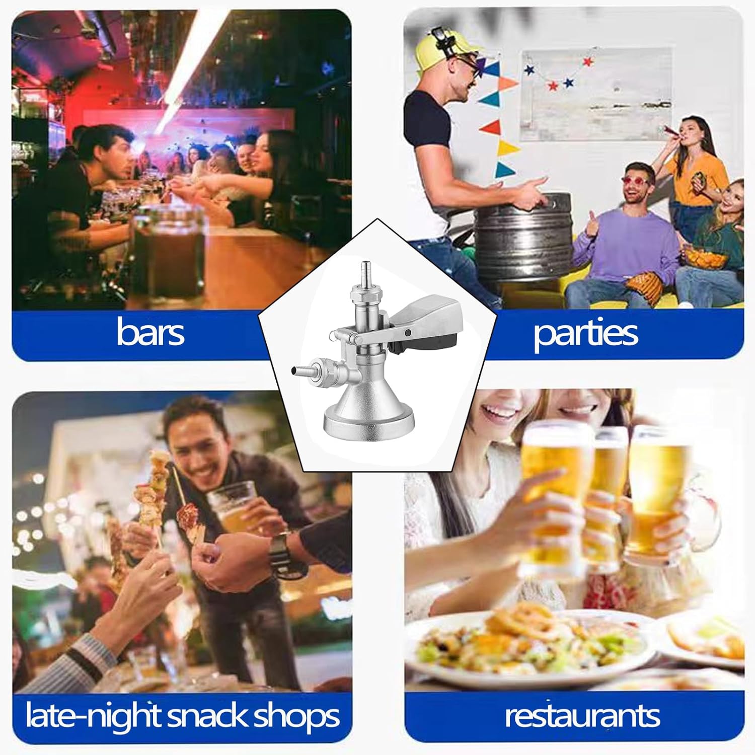 Keg Coupler 304 Stainless Steel, Beer Keg Dispenser, Probe Sankey Keg Coupler G System, G5/8 Connector, G-Type Beer Keg Coupler