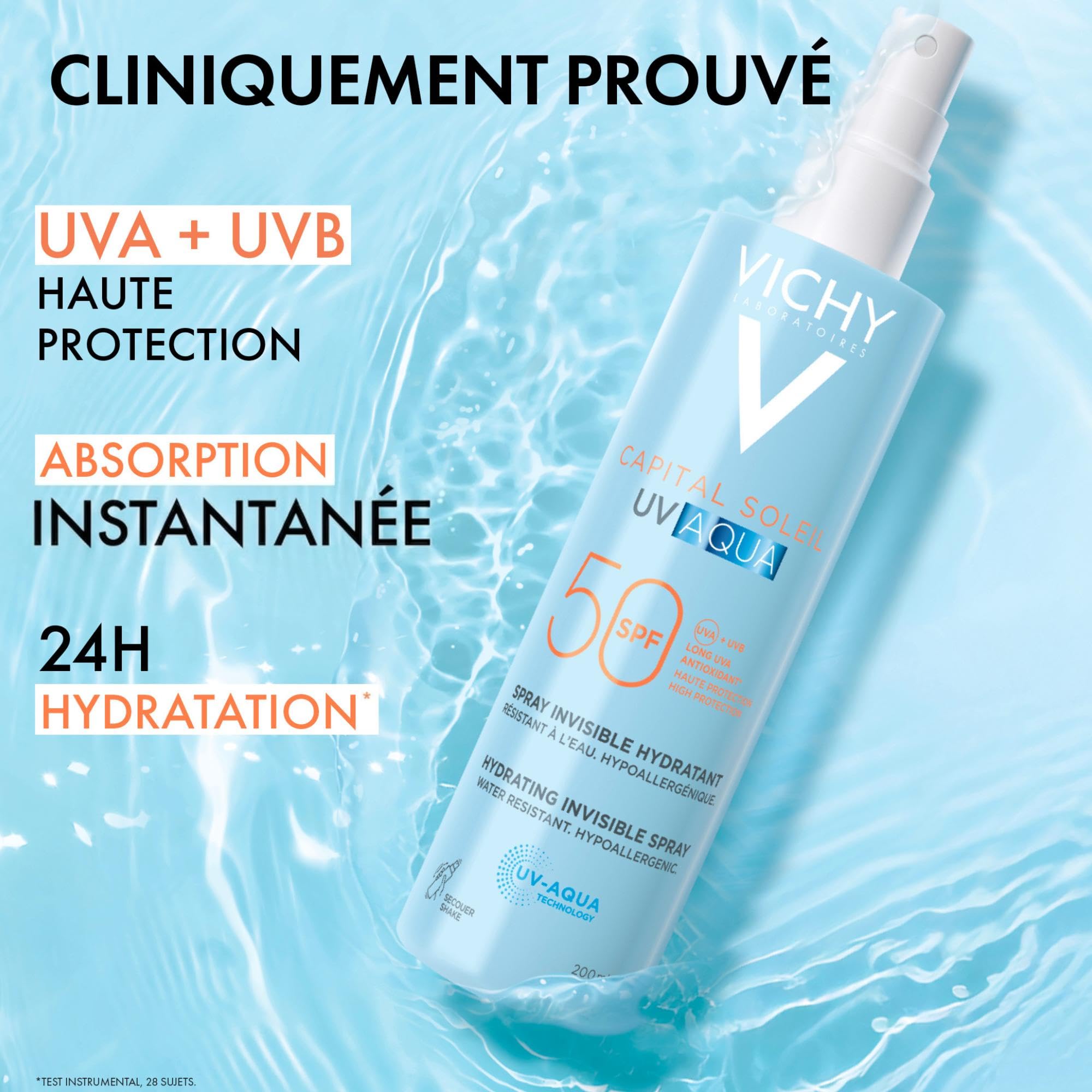 Vichy Capital Soleil UV AQUA Spray Invisible SPF50 Protection Solaire Corps 200 ml