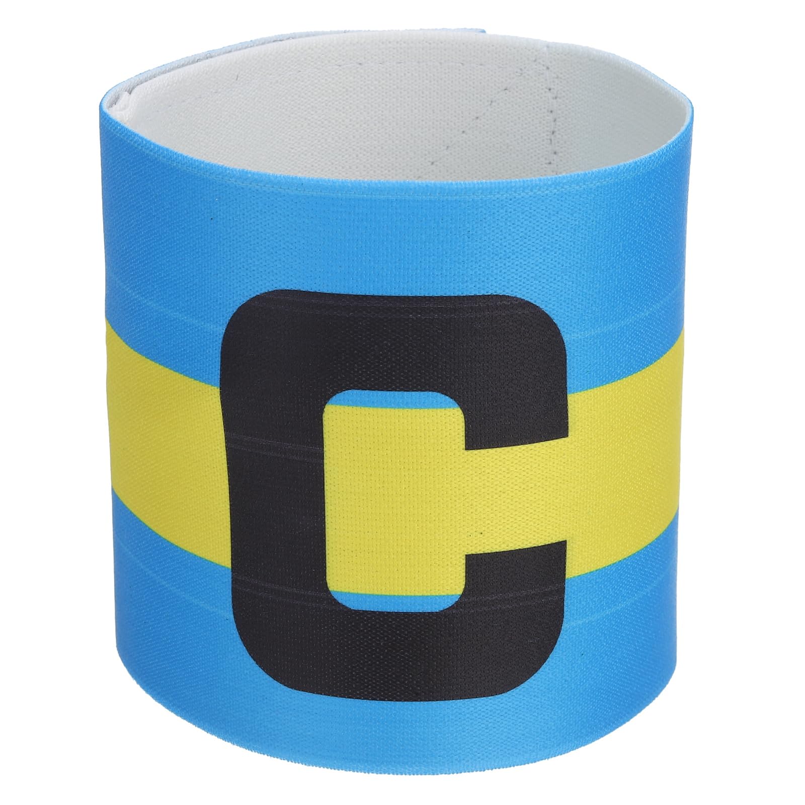 PATIKIL Soccer Captain Armband, Captain Arm Bands for Soccer Elastic Captain C Arm Band Sports Captain Armbands for Youth Adult Football Team Training Light Blue/Yellow