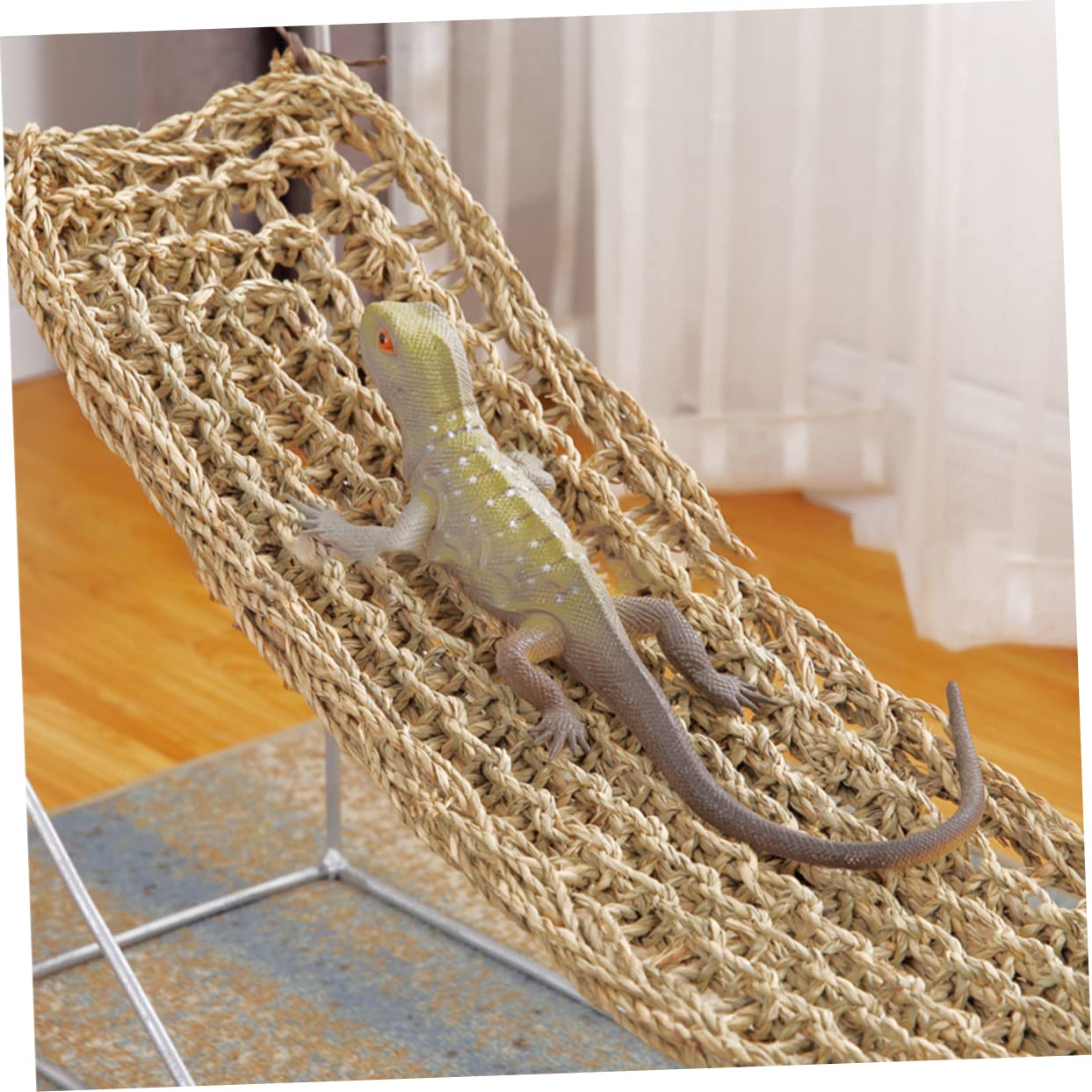 GANAZONO 2piezas Hamacas De Césped para Reptiles Accesorios para Tanques De Dragón Barbudo Colgantes para Iguanas y Geckos Soporte Doble Sin Ventosas