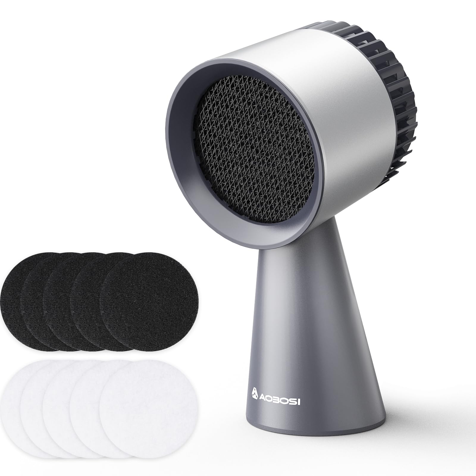 AAOBOSI Portable Range Hood,Desktop Range Hood with Larger Caliber,3 Speed Kitchen Exhaust Fan, Low Noise,Oil Collection Cup,10xAir&Oil Filters,Portable Kitchen Hood for Indoor&Outdoor,RV 300CFM Grey