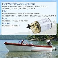 Vista 3 de Conjunto de filtro de separador de agua de combustible marino S3213 Elemento de filtro con cuenco de recolección de repuesto para motor fueraborda