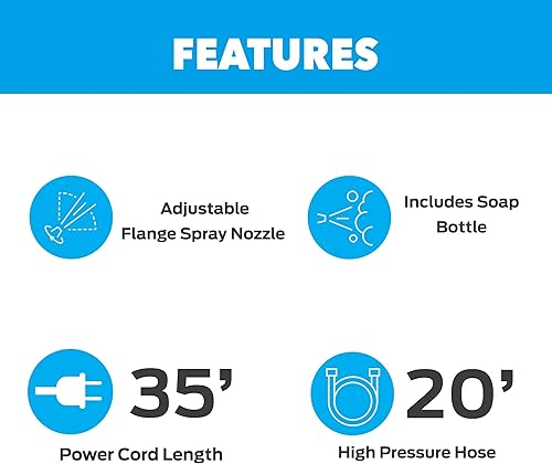 Miniatura 6 de Pulsar PWE2001V Lavadora eléctrica portátil de alta presión, PSI 2000, limpia cochesvallaspatios