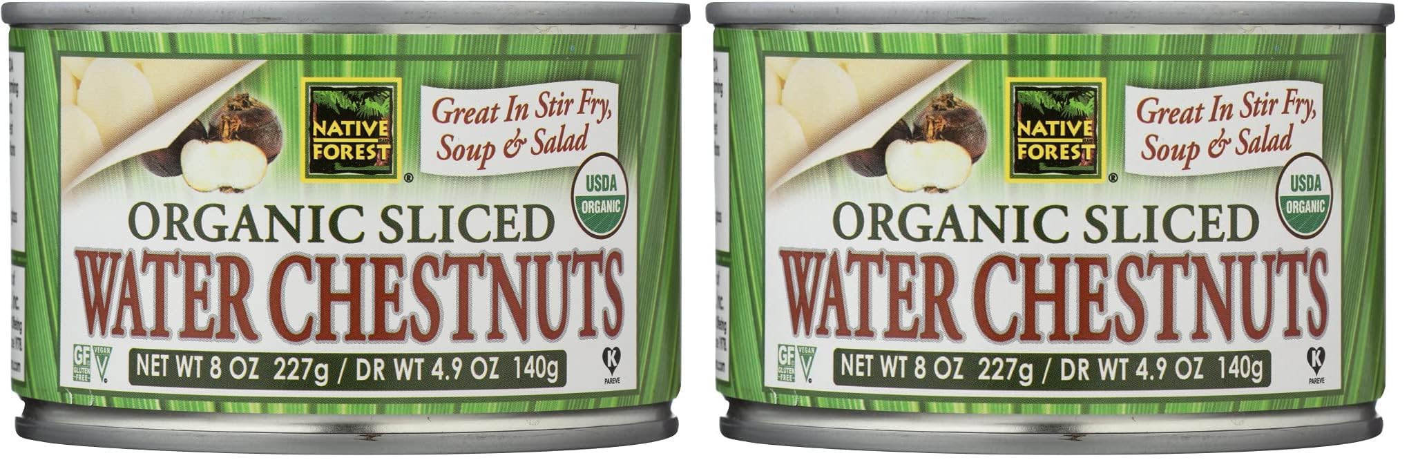 Native Forest Water chestnut Sliced, 8 oz (Pack of 2)