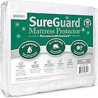 Vista 7 de SureGuard - Protector de colchón tamaño King, 100% impermeable, hipoalergénico, funda de algodón ajustable de alta calidad, suave