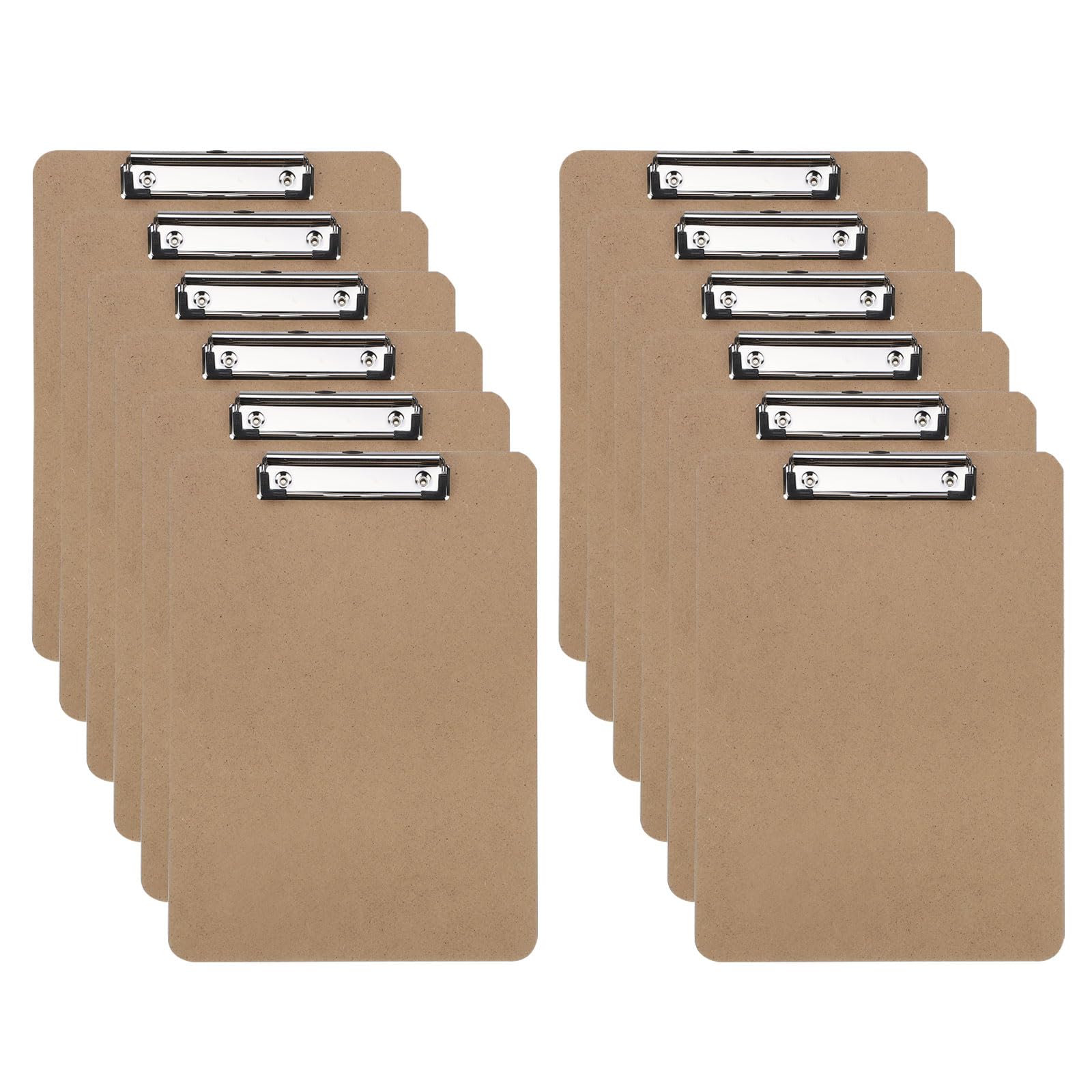 PATIKIL Blocco Di Appunti In Legno Formato A4, 12PCS Cartone Pressato Formato Lettera Con Clip Metallo Bassa Per Ufficio Liceo Casa Viaggi Esterni, Marrone.