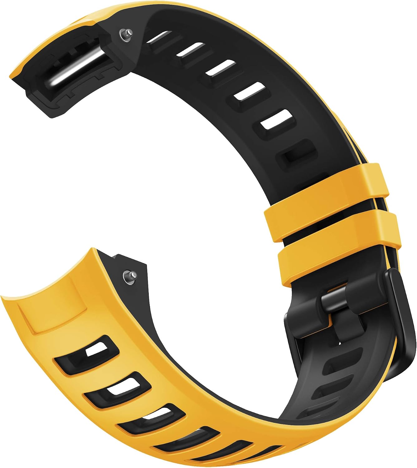ANCOOL Compatible with Garmin Instinct 2 Band, Soft Silicone Watchband Replacement for Garmin Instinct Tide/Esports/Solar/Tactical Smartwatches, Straw Yellow/Black