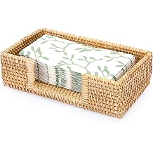 Sumnacon Napkin Holder Rattan Guest Towel Holder Tray for Bathroom,Woven Bathroom Napkin Holder Tray Decorative Napkin Holders for Kitchen Dining Table Party Holiday, Honey Brown