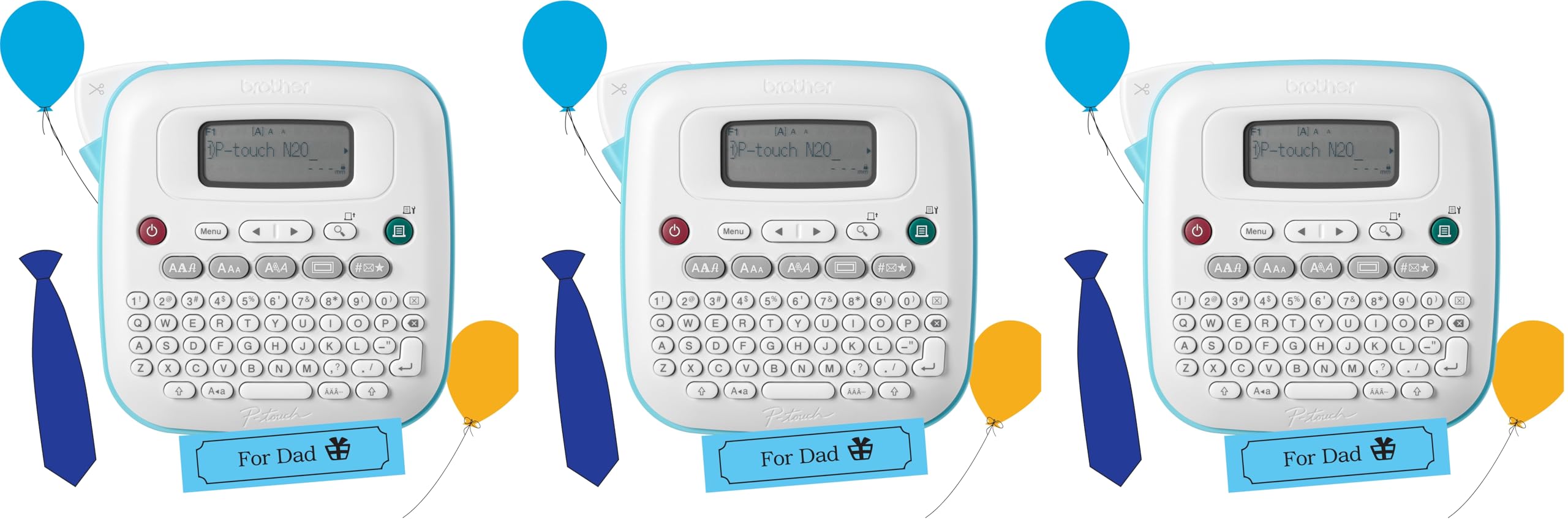 Brother P-Touch PT-N20 Personal Label Maker, Portable, Handheld & Prints, Btag Label Tapes (Pack of 3) - main product image
