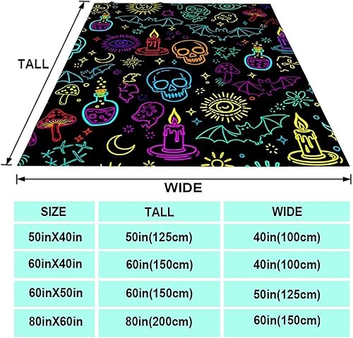 Miniatura 2 de Manta de franela ligera para hombres y niños, compatible con bruja mágica gótica, manta de otoño pequeña y grande, bonita manta de forro polar para