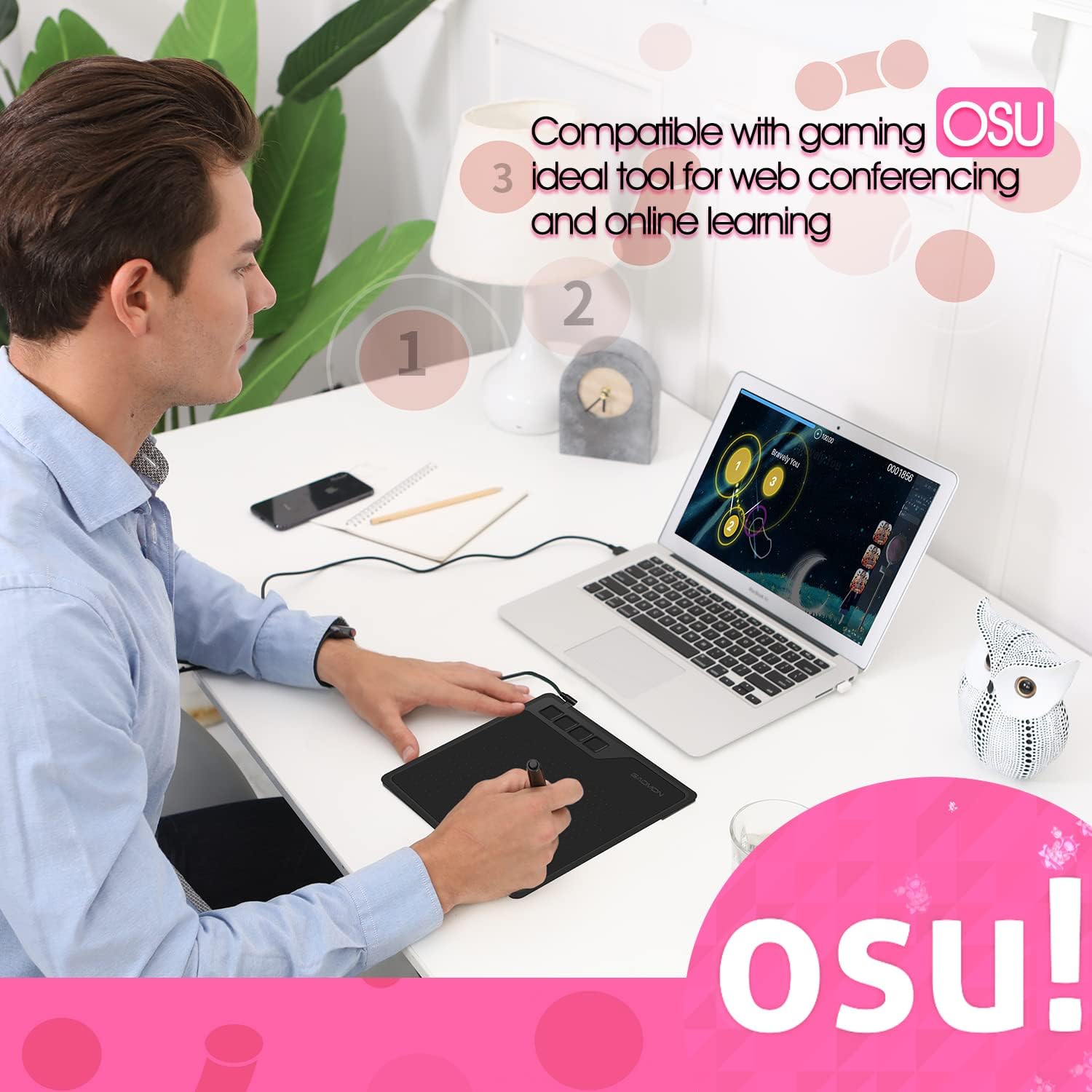 GAOMON S620 connected to Android phone