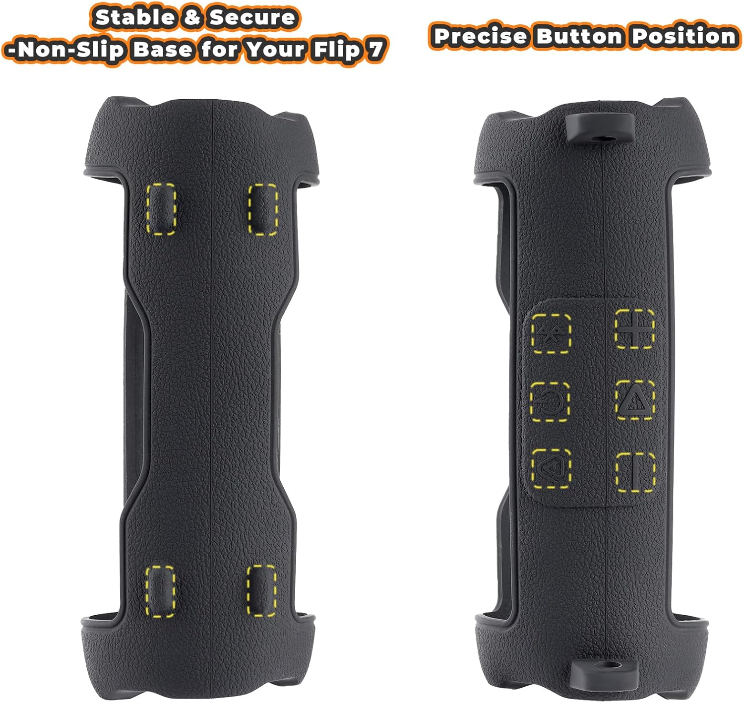 Silicone Cover Compatible with JBL Flip 7 Waterproof Portable Speaker with Shoulder Strap (Black) - Image 3