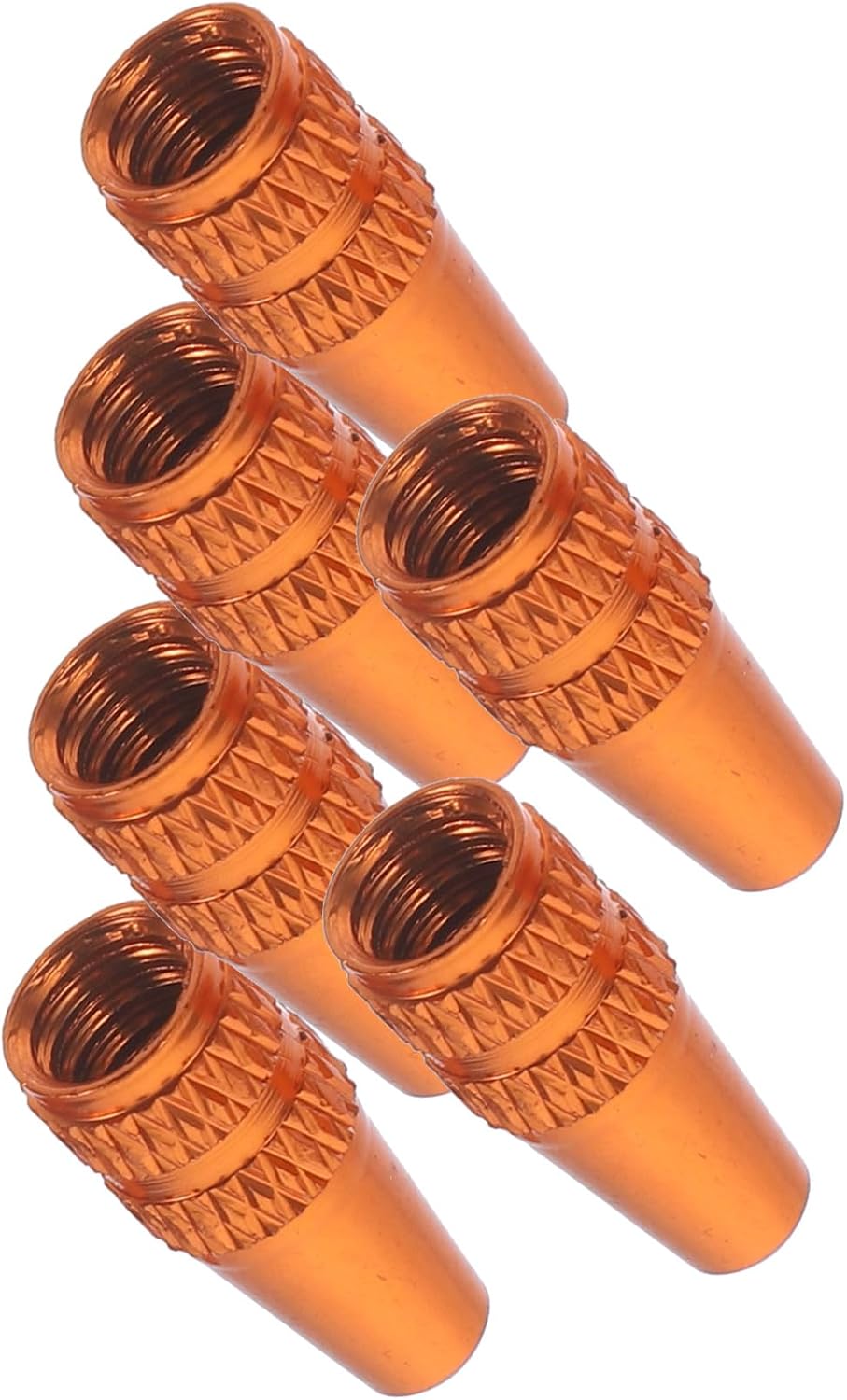 Tapas de válvula para bicicleta aluminio naranja miniatura 1