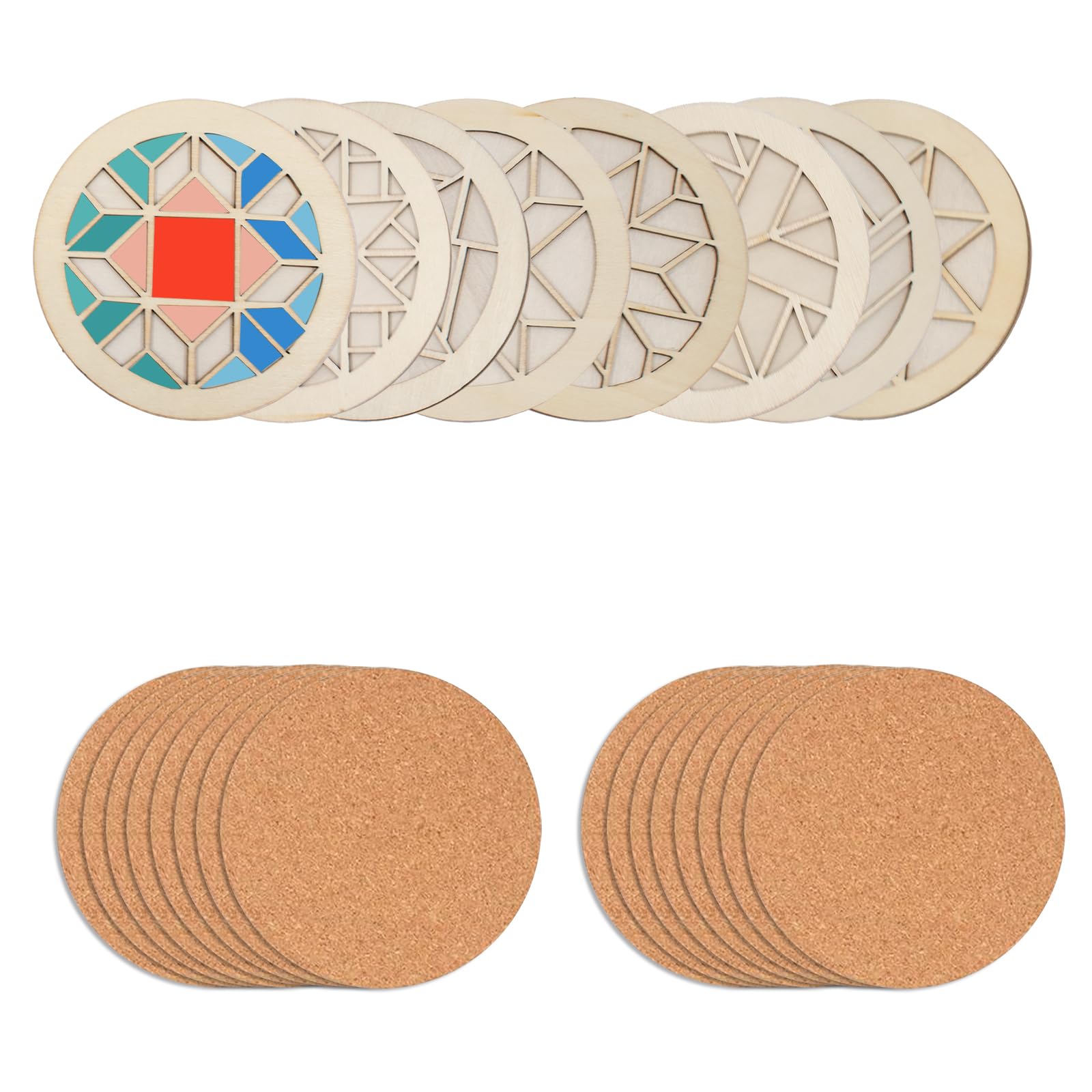 Coaster bois et liège pour créer des sous-tasses personnalisées lors d'ateliers en famille