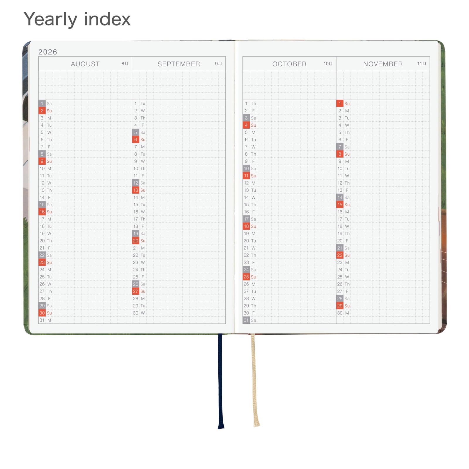 ほぼ日 Hobonichi Techo HON A6 2026 – Hiroko Kubota: Waiting on the Chord (English, January Start Planner)
