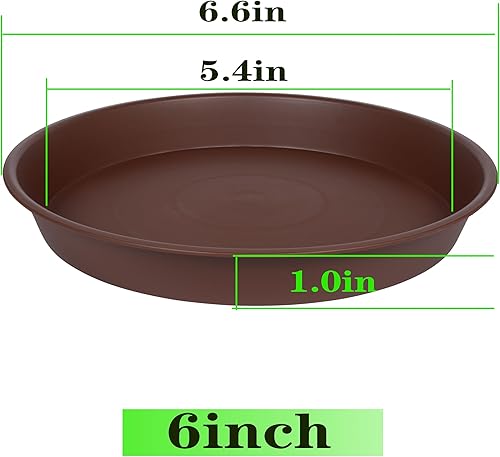 Miniatura 2 de Angde 6 paquetes de bandejas de platillo para plantas de 6 pulgadas, 4, 5, 6, 8, 10, 12, 14, 16, 18, 20 pulgadas, bandejas de goteo de plástico