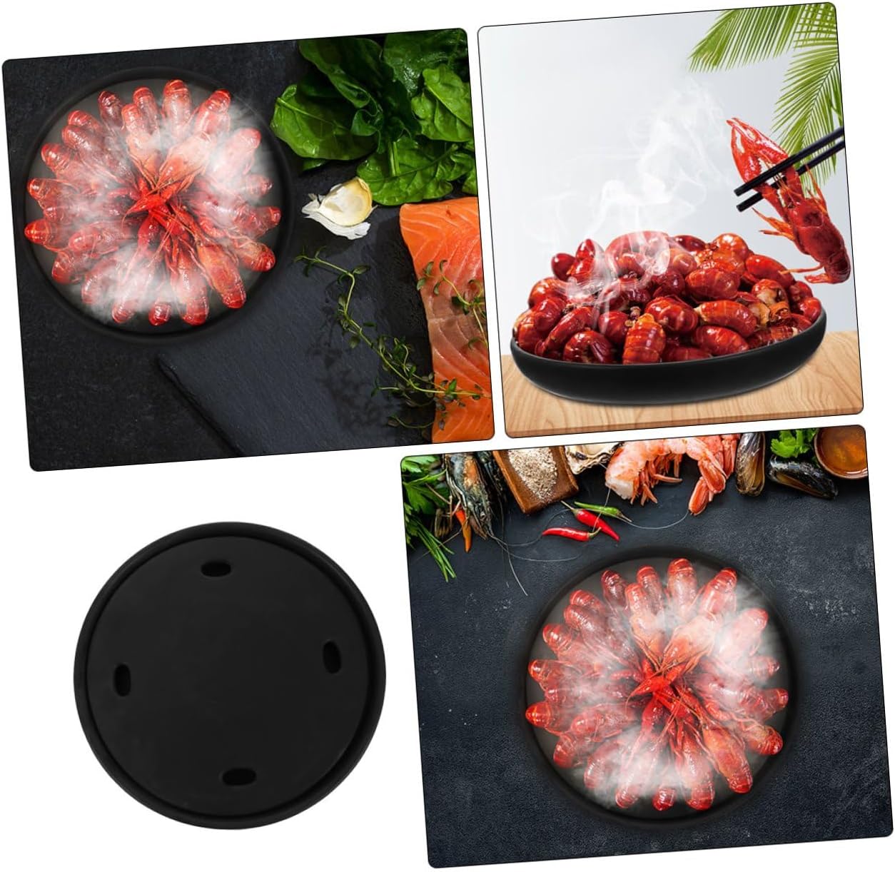 Japanese Sushi Serving Plate Sashimi Tray Cold Food Plate Stone Texture Molecular Cuisine Sushi Storage Holder Decorative Dinnerware for Home and Restaurant