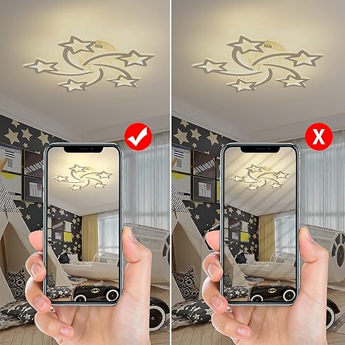 Miniatura 8 de Qcyuui Lámpara de techo moderna, lámparas de techo regulables de 25.6 pulgadas, lámparas de techo de montaje empotrado, lámpara de techo de acrílico