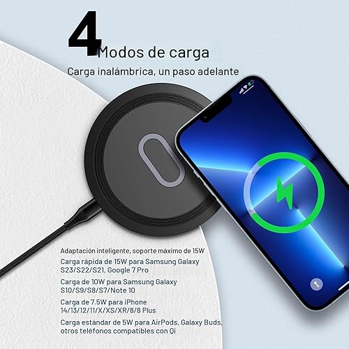 Miniatura 6 de Cargador inalámbrico Samsung almohadilla de carga rápida para Samsung Galaxy S25 UltraS24 FES23 UltraS22S21Z Flip 6 5,15W Estación de carga