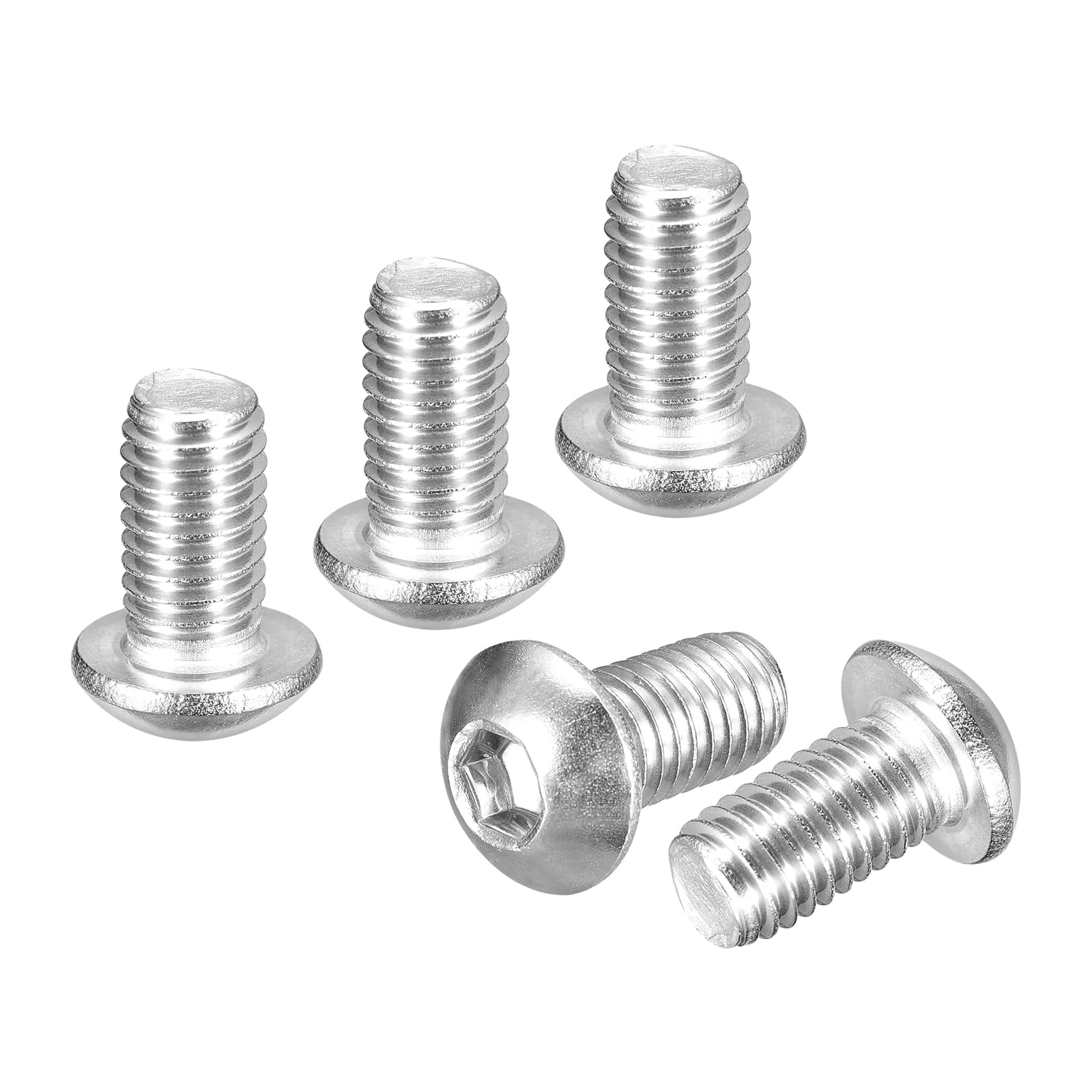DTGN M8-1.25x14mm Button Head Socket Cap Screws - 30Pack - Good for Road Bicycle, Mountain Bike, Auto, Motorcycle - 304 Stainless Steel Whitewashed - Hex Socket Drive Fasteners โ image 1