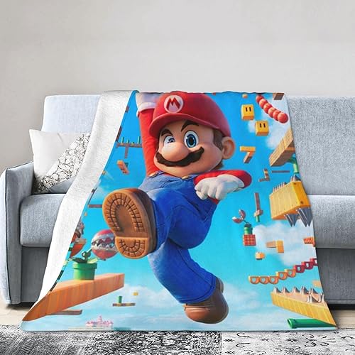 Manta de juego de dibujos animados, manta de franela suave y cálida para todas las estaciones, para dormitorio, sala de estar, decoración del hogar,