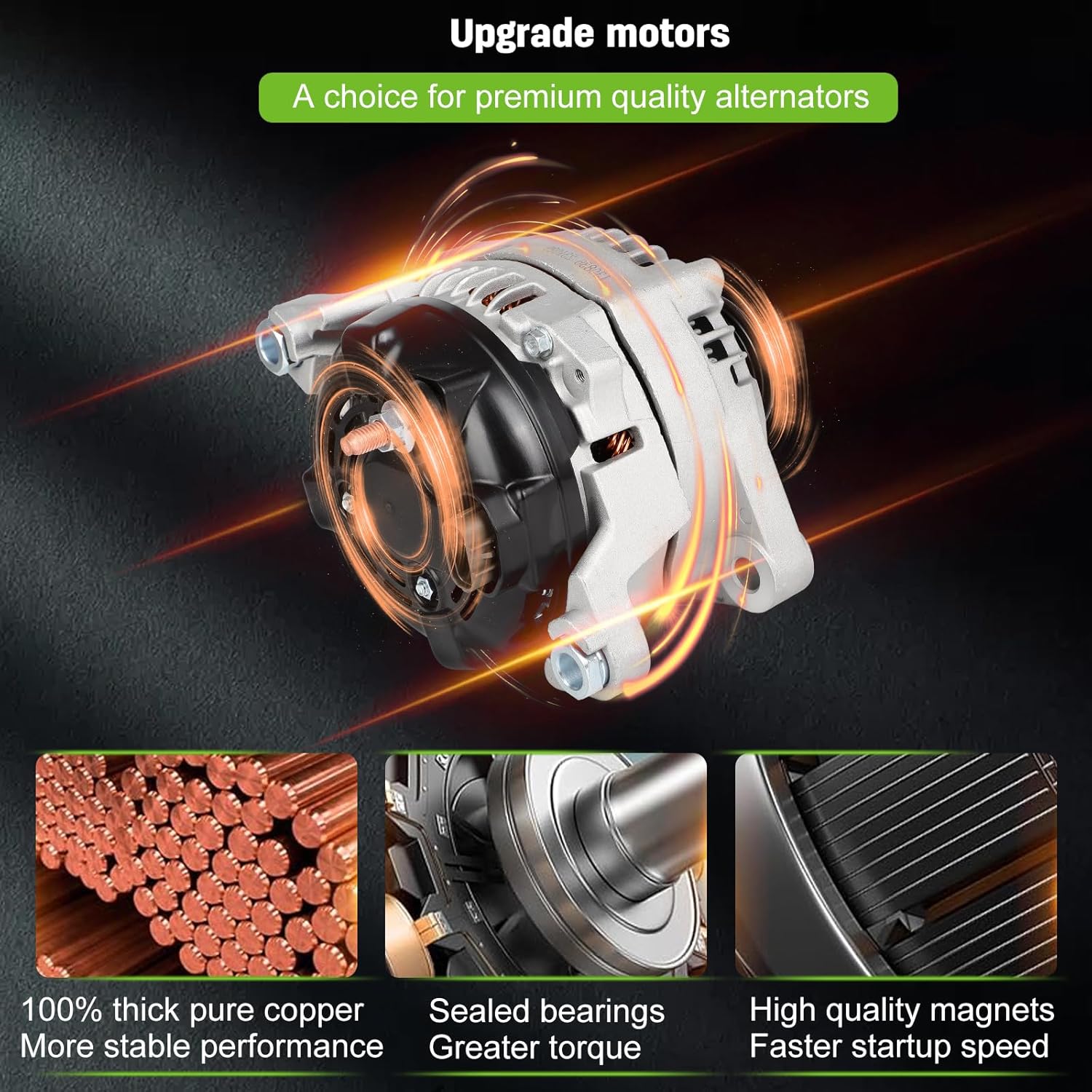 SCITOO Alternator Replacement for Hyundai for Santa Fe 2019-2020, for Hyundai for Sonata 2015-2019, for Kia for Optima 2016-2020, for Kia for Sorento 2015-2020, for Kia for Sportage 2017-2021 11953