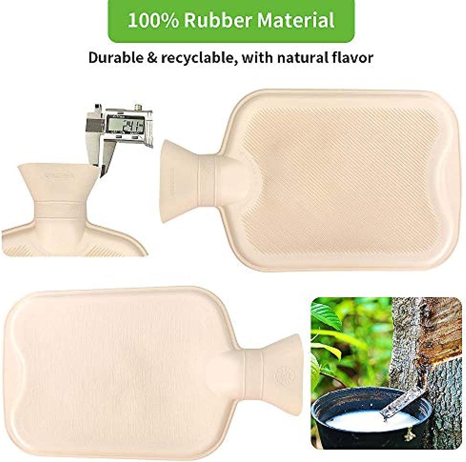 Bolsa De Agua Caliente Suave Paquete De 2 Botellas Agua Caliente Goma Con Tapa, Juego Calentador Bolsa Duradera 1,8 L, Calor Y Recongelable Para Aliviar El Dolor Botella Agua Caliente Adultos