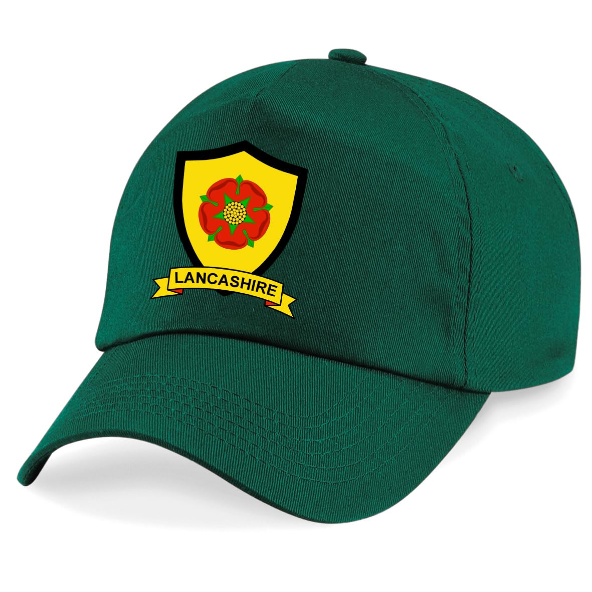 Psave Men's Green Lancashire County Embroidered Baseball Cap Cricket Sport Your County Embroidery (Green)