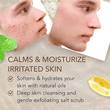 O Naturals Lemon Mint Dead Sea Salt Body Scrub – Natural Body Exfoliator Scrub, Skin Exfoliating Products for Body & Feet, Foot Exfoliator Scrub, Hydrating Body Scrub