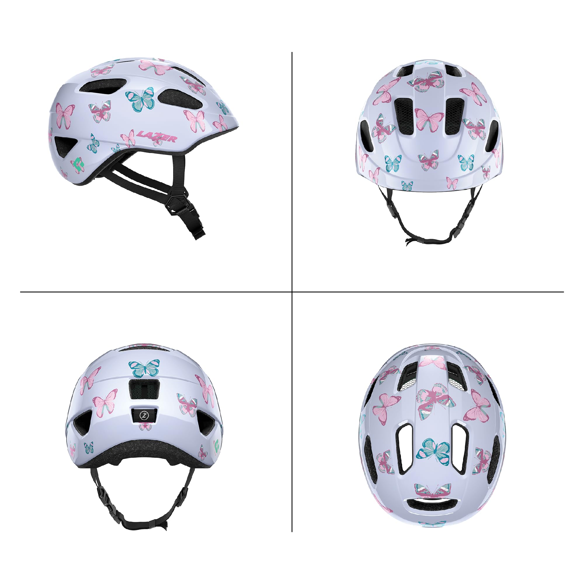 LAZER Nutz 2.0 KinetiCore Kids Bike Helmet, Lightweight Bicycling Helmet for Children, Youth Unisex Cycling Head Gear, Butterfly, One Size