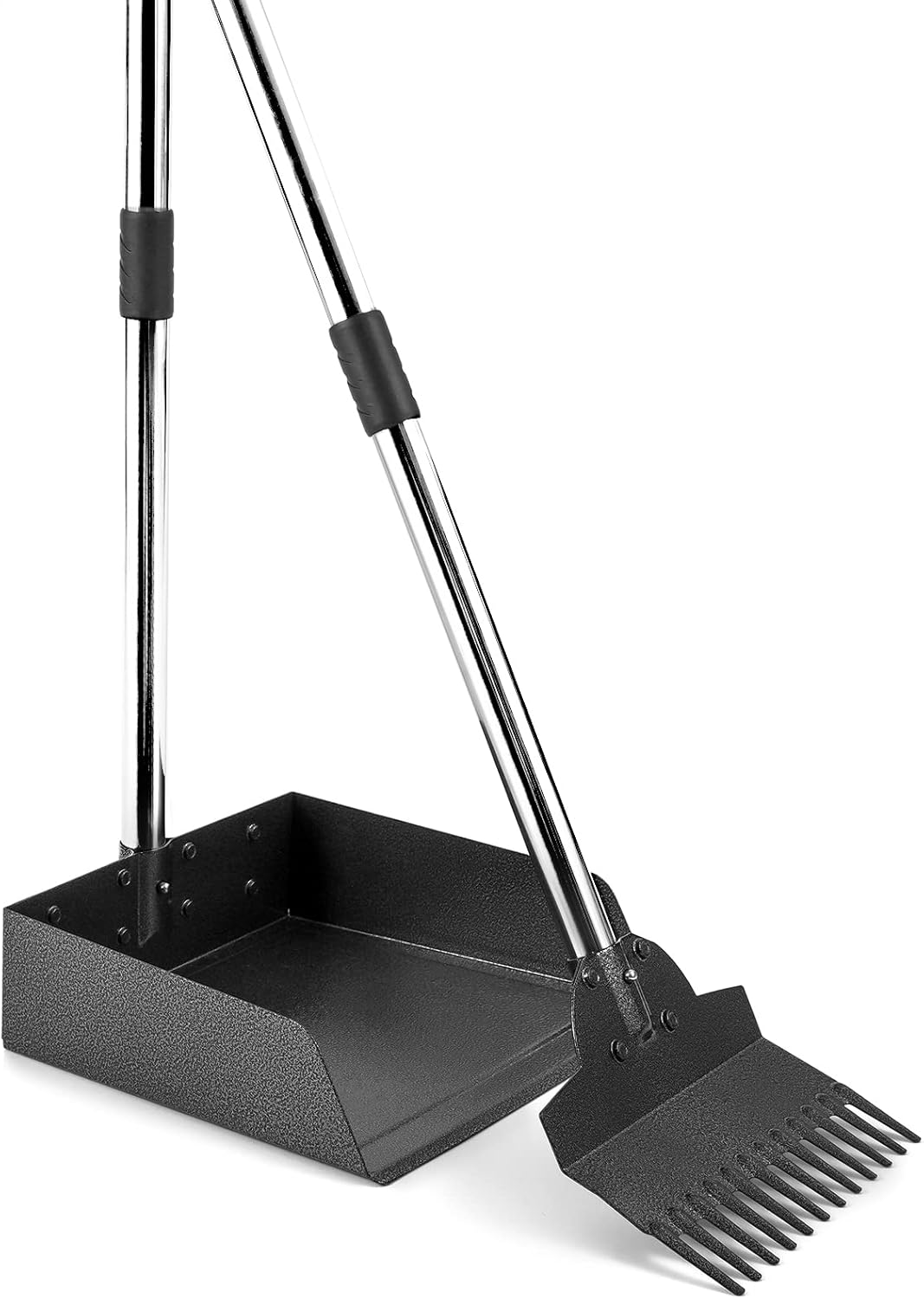 2 in 1 Dog Pooper Scooper, Metal RakeSpade & Tray Poop
