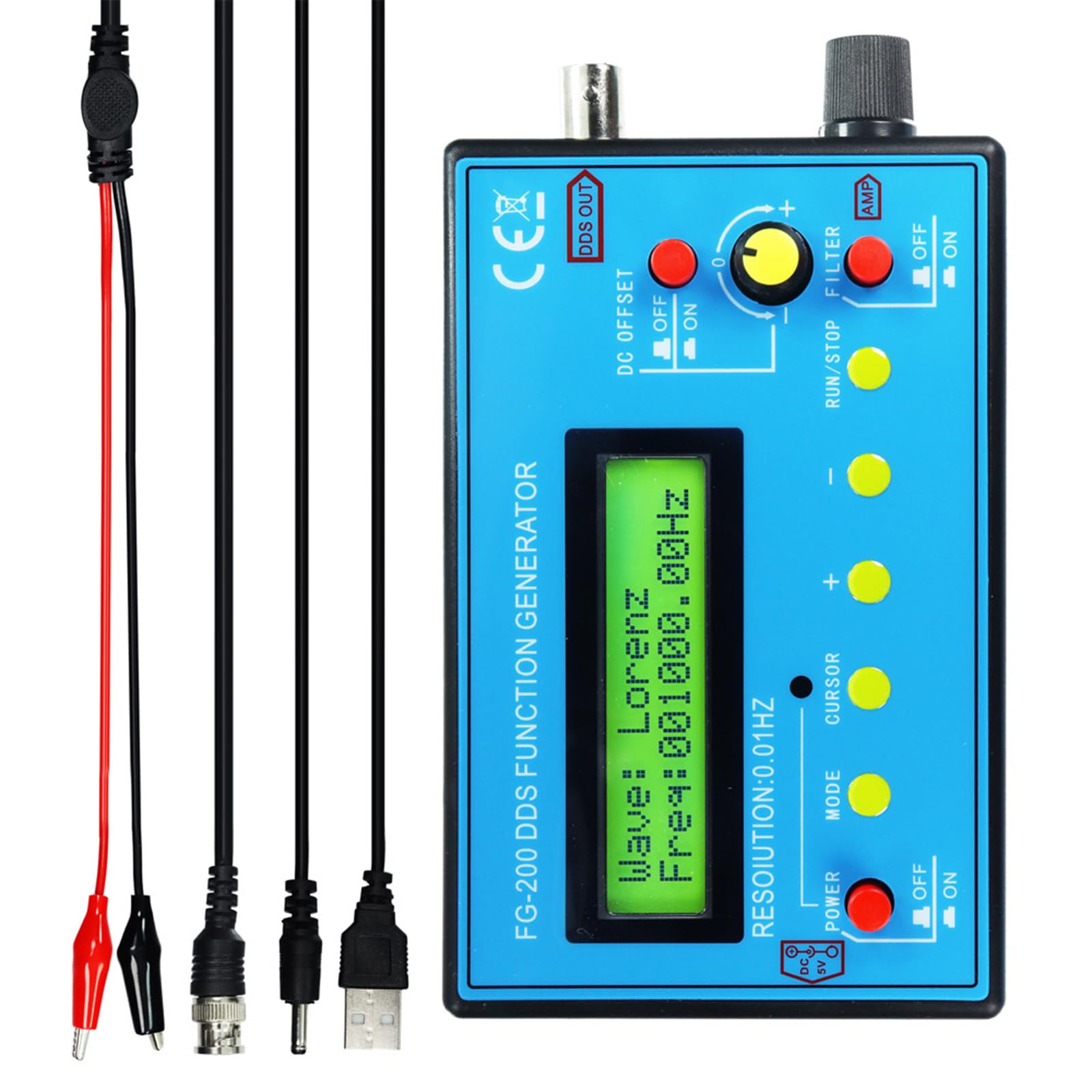 Generador de onda sinusoidal, rectangular y triangular portátil de 500 kHz 7