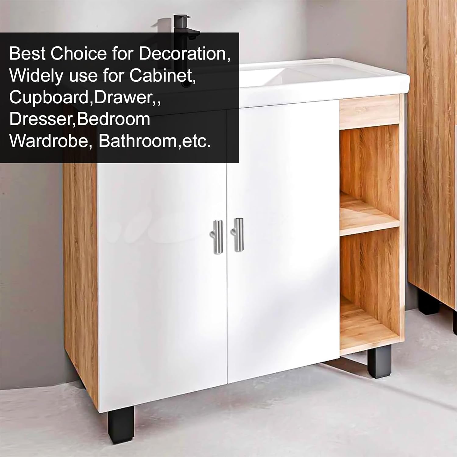 55 Pack Brushed Cabinet Knobs, 2 Inch Silver Cabinet Pulls, Stainless Steel Single Hole Drawer Handles for Kitchen Cabinets Dressers Wardrobes