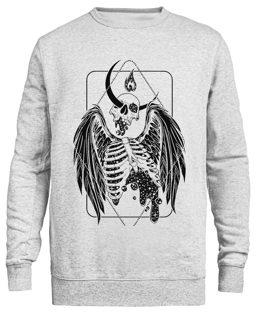 Angelo Nero Portatore di Luce Sweatshirt Grigia Unisex Eco-Friendly Unisex Grey Sweatshirt Eco-Friendly Crewneck