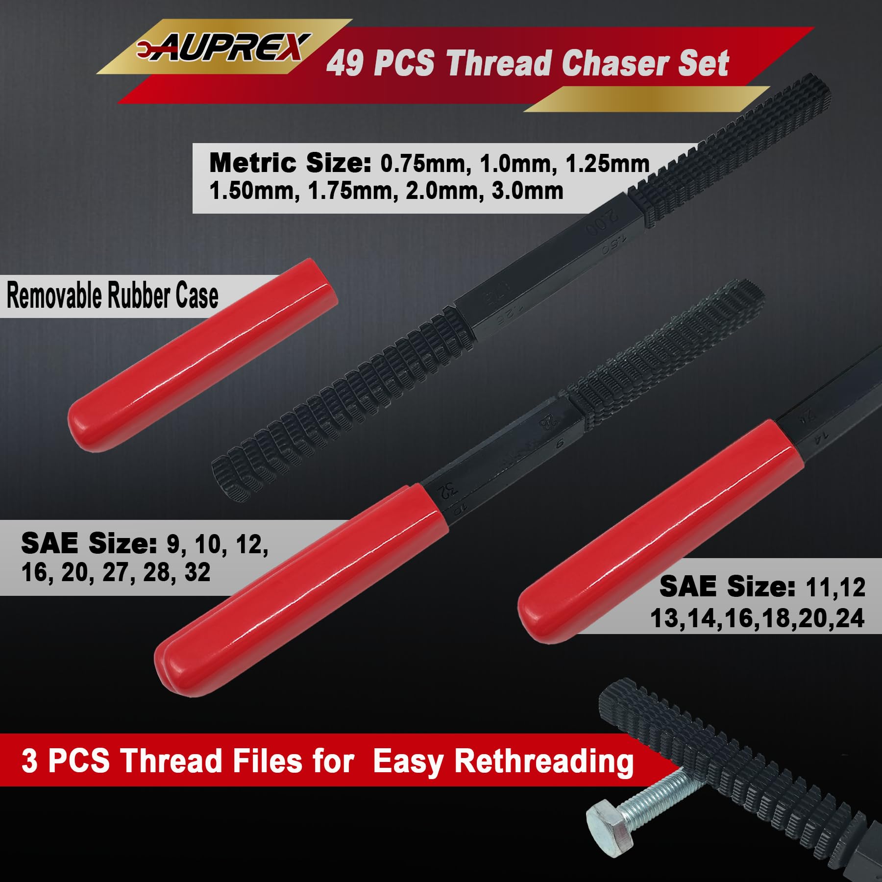 Amazon.com: AUPREX 49Pcs Thread Chaser Set, UNC, UNF & Metric