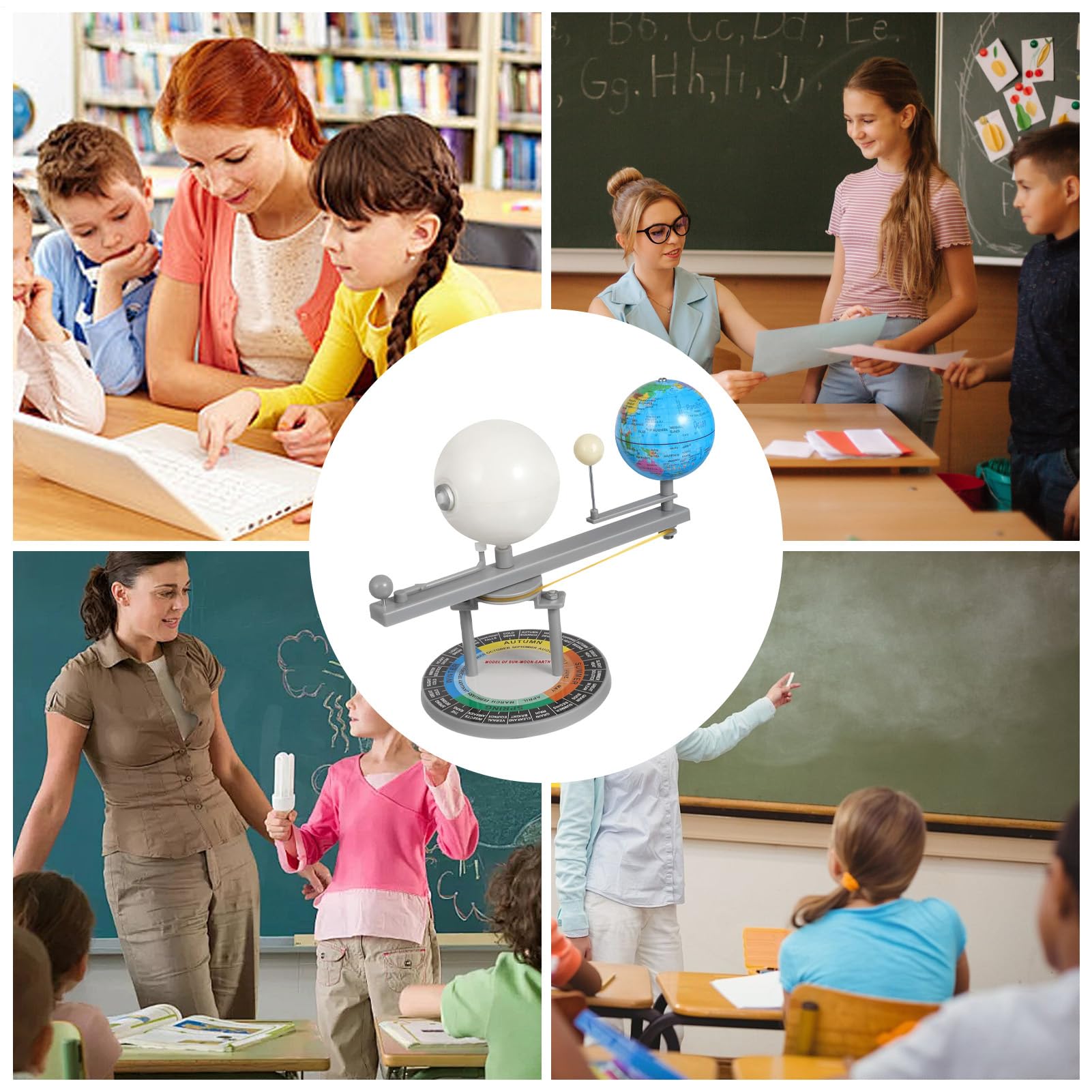 Modèle de globe terrestre du système solaire - Jouet pour réplique de la terre, lune, orbite planétaire, outil de science astronomique, enseignement pédagogique | Planet Toy Outil pédagogique