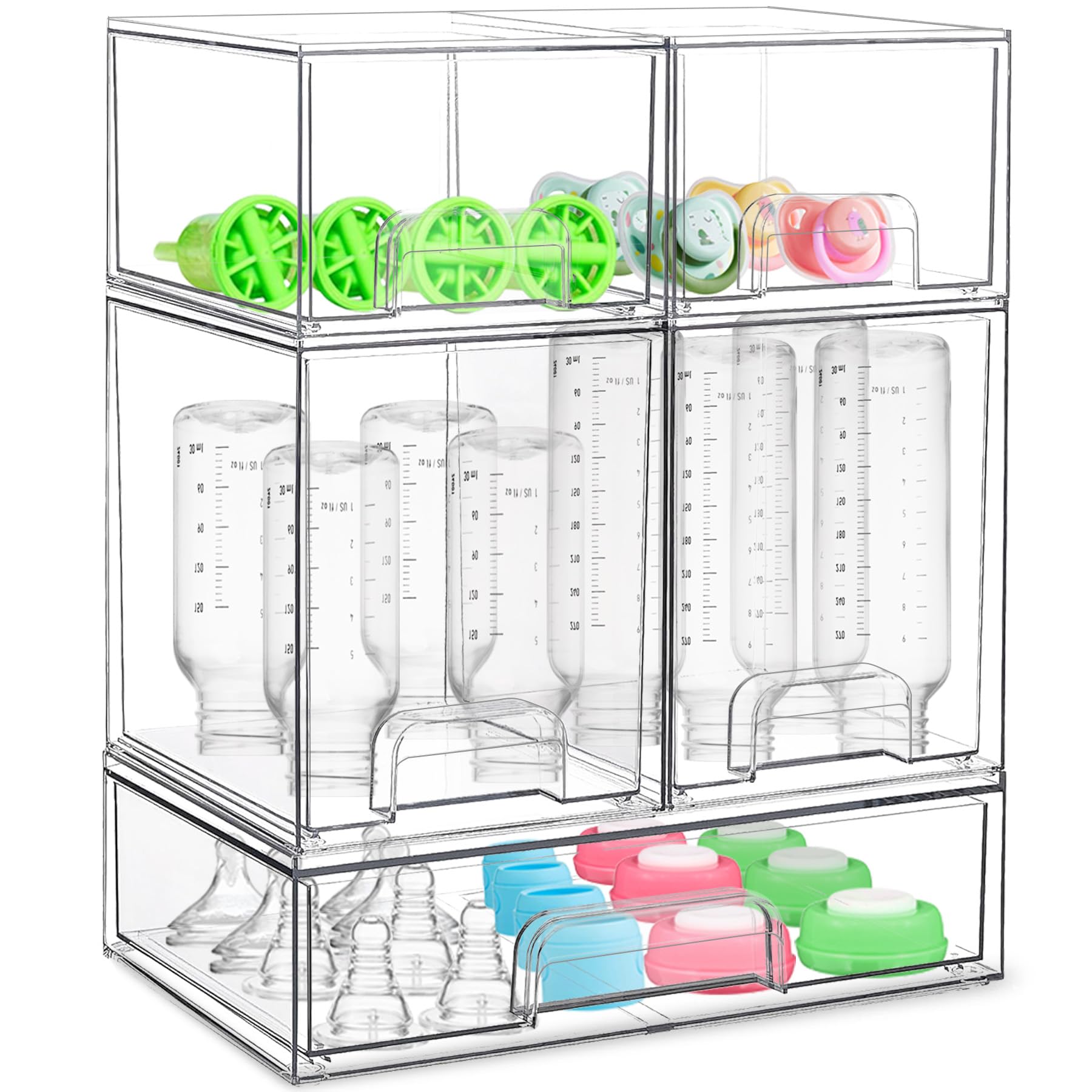 Baby Bottle Organizer for Countertop, Food-grade Stackable Acrylic Storage
