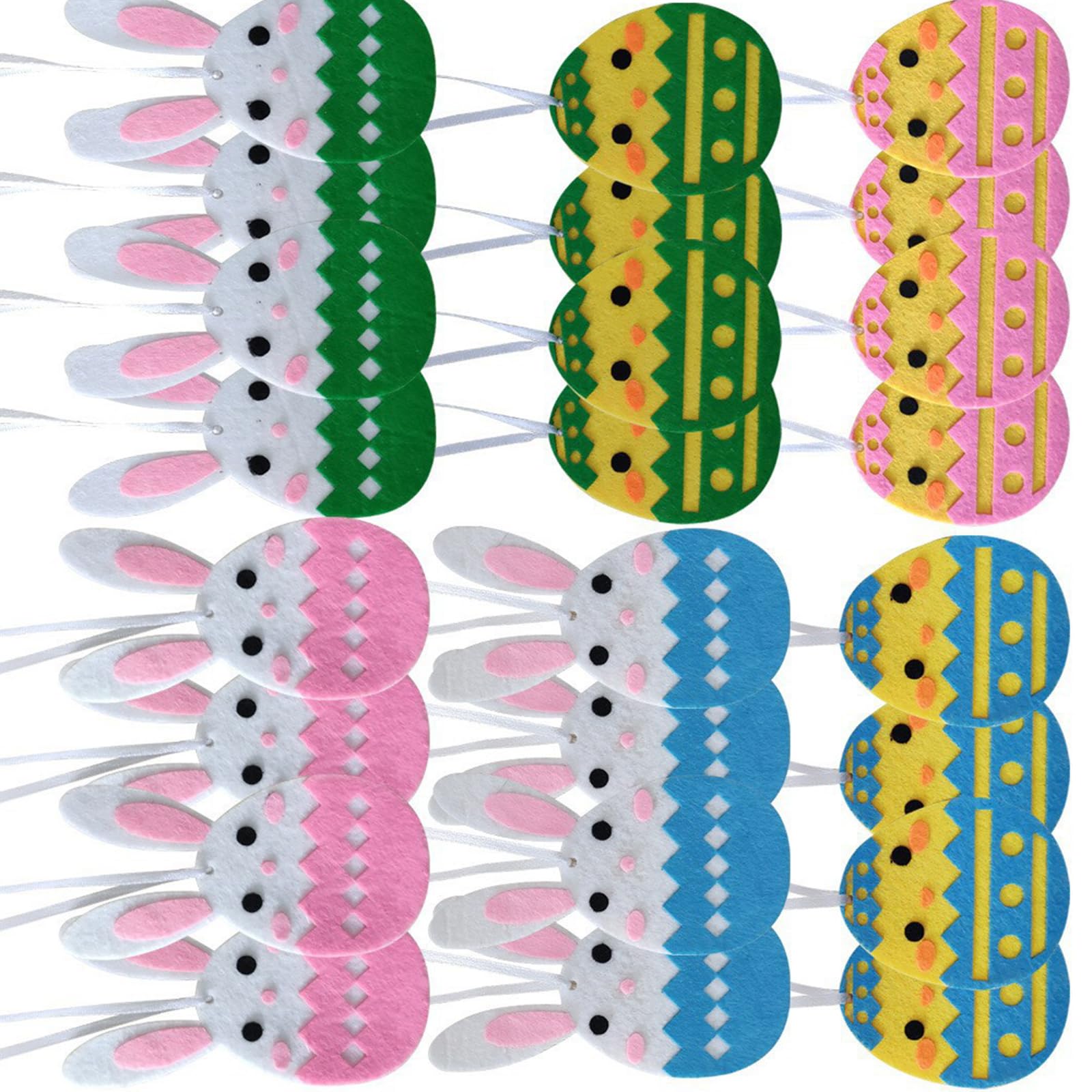 Lot de 24 œufs de lapin en feutre de Pâques - Décorations de ferme pour enfants, cadeaux de fête, décorations de Pâques Lot de 24 œufs de lapin en feutre de Pâques - Décorations de ferme pour enfants, cadeaux de fête, décorations de Pâques