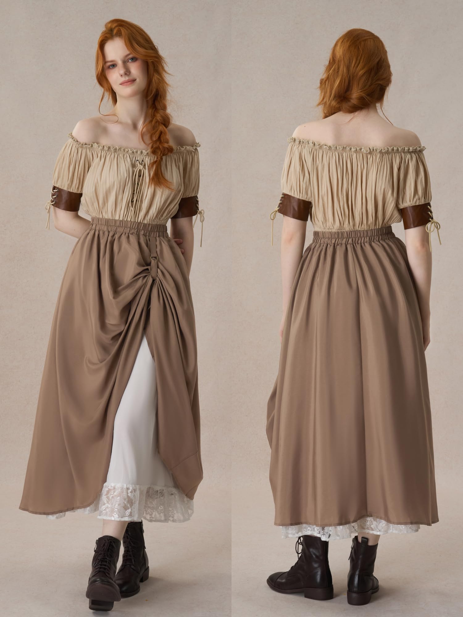 Snapklik.com : YESSA Womens Renaissance Flowy Fairy Skirt,Lace Layered ...