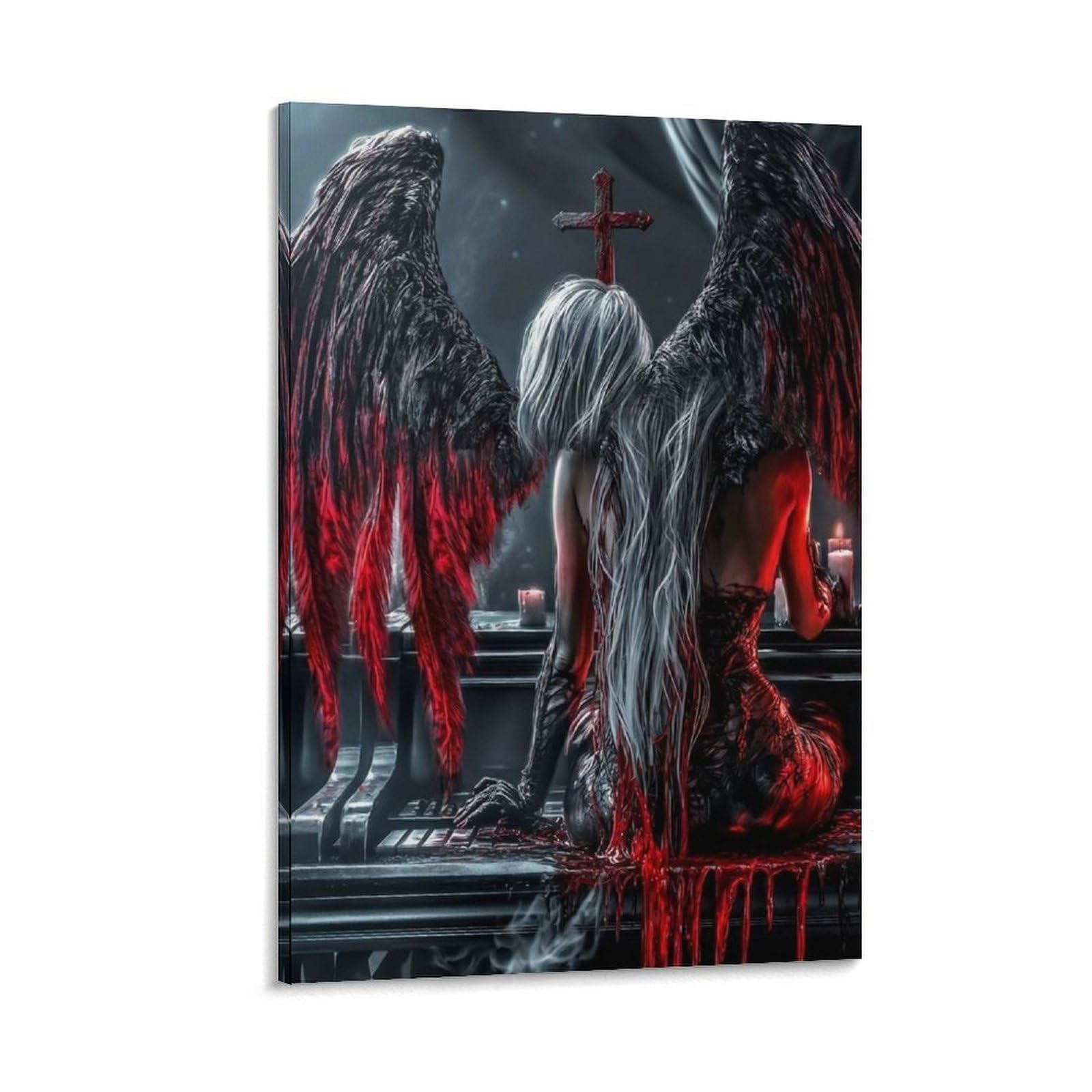 DHBANEIOK Dark Angel Scene Poster Artwork Canvas Prints Picture Modern Wall Art Picture Wall Hanging for Living Room Home Decorations 24x36inch(60x90cm)